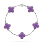 [LUXE JEWELRY]CLOVER 5 MOTIF LIGHT PURPLE BRACELET COLLECTION