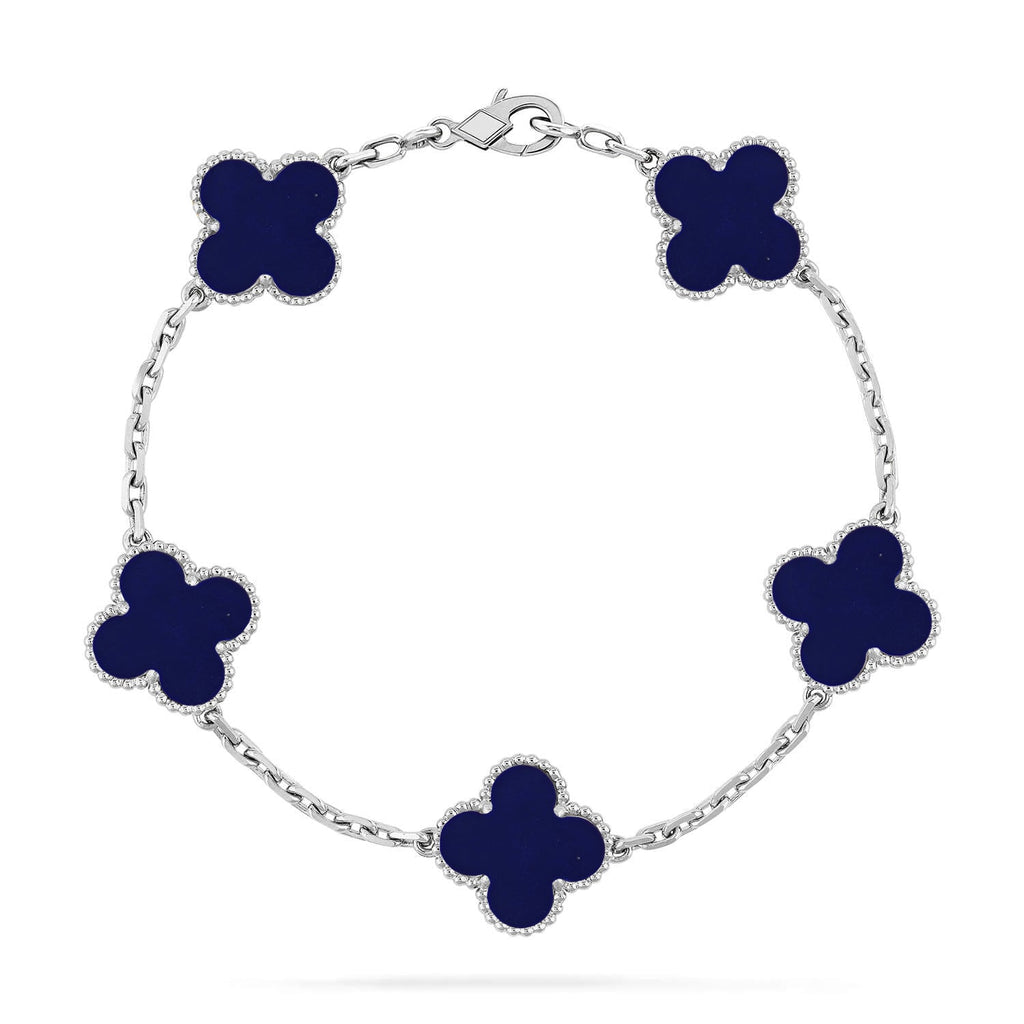 [LUXE JEWELRY]CLOVER 5 MOTIF LAPIS LAZULI BRACELET COLLECTION