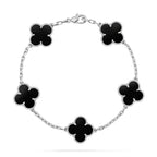 [LUXE JEWELRY] CLOVER 5 MOTIF ONYXS BRACELET COLLECTION