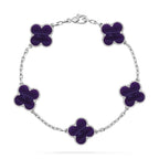 [LUXE JEWELRY]CLOVER 5 MOTIF PURPLE STRIPES BRACELET COLLECTION