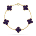 [LUXE JEWELRY]CLOVER 5 MOTIF PURPLE STRIPES BRACELET COLLECTION