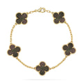 [LUXE JEWELRY] CLOVER 5 MOTIF GRAY MOP BRACELET COLLECTION