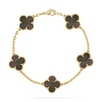[LUXE JEWELRY] CLOVER 5 MOTIF GRAY MOP BRACELET COLLECTION