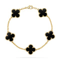 [LUXE JEWELRY] CLOVER 5 MOTIF ONYXS BRACELET COLLECTION