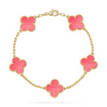 [LUXE JEWELRY] CLOVER 5 MOTIFS  PINK MOP BRACELET COLLECTION