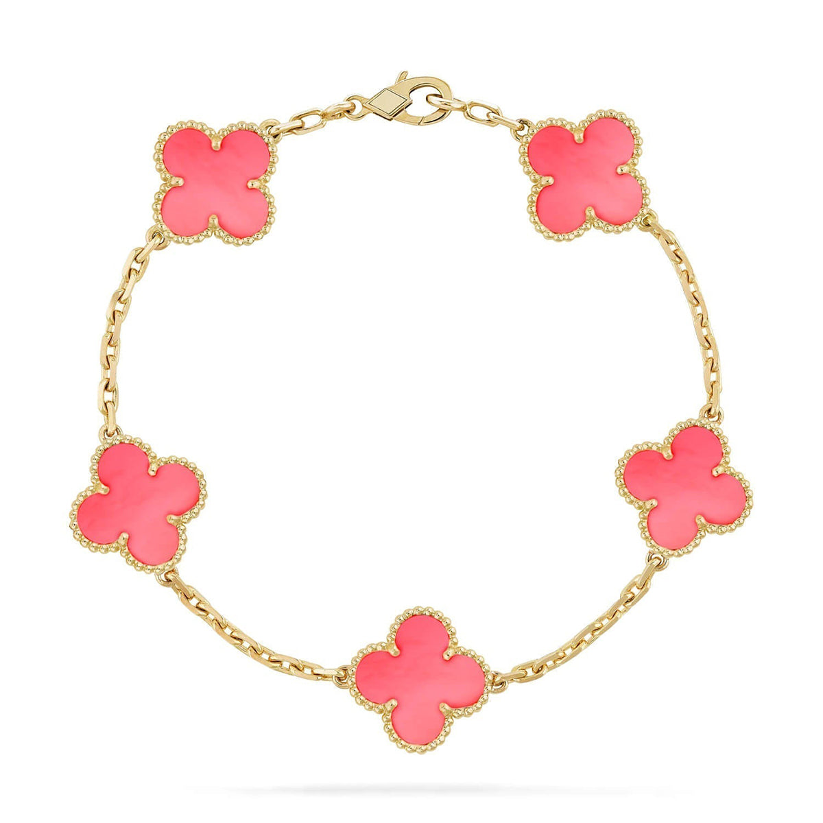 [LUXE JEWELRY] CLOVER 5 MOTIFS  PINK MOP BRACELET COLLECTION