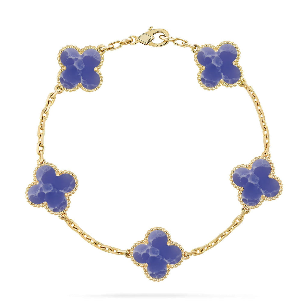 [LUXE JEWELRY]CLOVER 5 MOTIF BLUE VEINS BRACELET COLLECTION