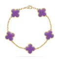 [LUXE JEWELRY]CLOVER 5 MOTIF LIGHT PURPLE BRACELET COLLECTION