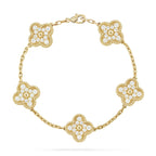 [LUXE JEWELRY] CLOVER 5 MOTIF FULL DIAMOND BRACELET COLLECTION