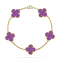 [LUXE JEWELRY] CLOVER 5 MOTIF VIOLET BRACELET COLLECTION