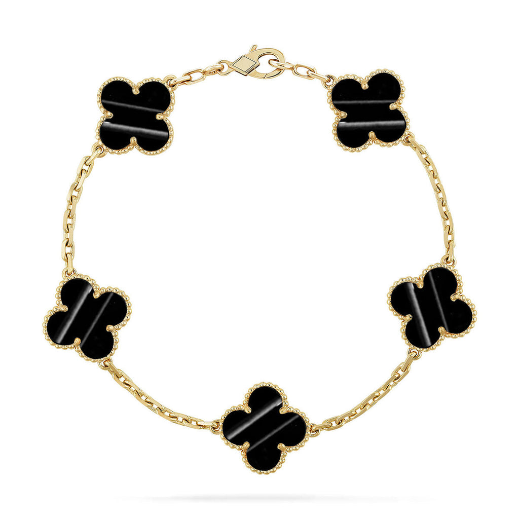 [LUXE JEWELRY] CLOVER 5 MOTIF PULSAR STONE BRACELET COLLECTION