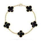 [LUXE JEWELRY] CLOVER 5 MOTIF PULSAR STONE BRACELET COLLECTION