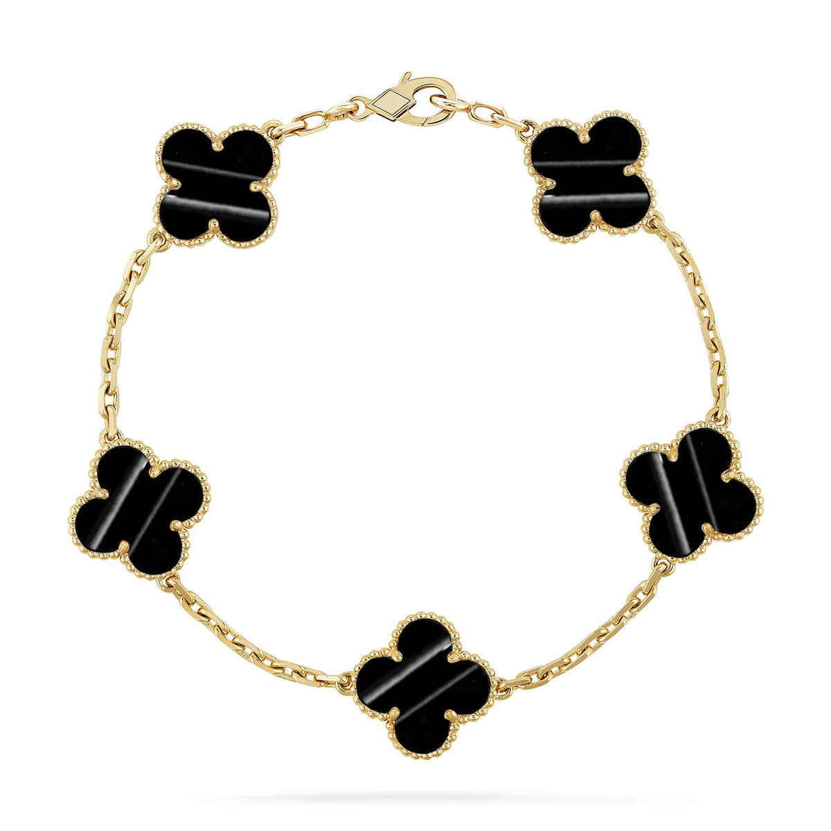 [LUXE JEWELRY] CLOVER 5 MOTIF PULSAR STONE BRACELET COLLECTION