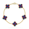 [LUXE JEWELRY]CLOVER 5 MOTIF COLOR GEMSTONES BRACELET COLLECTION