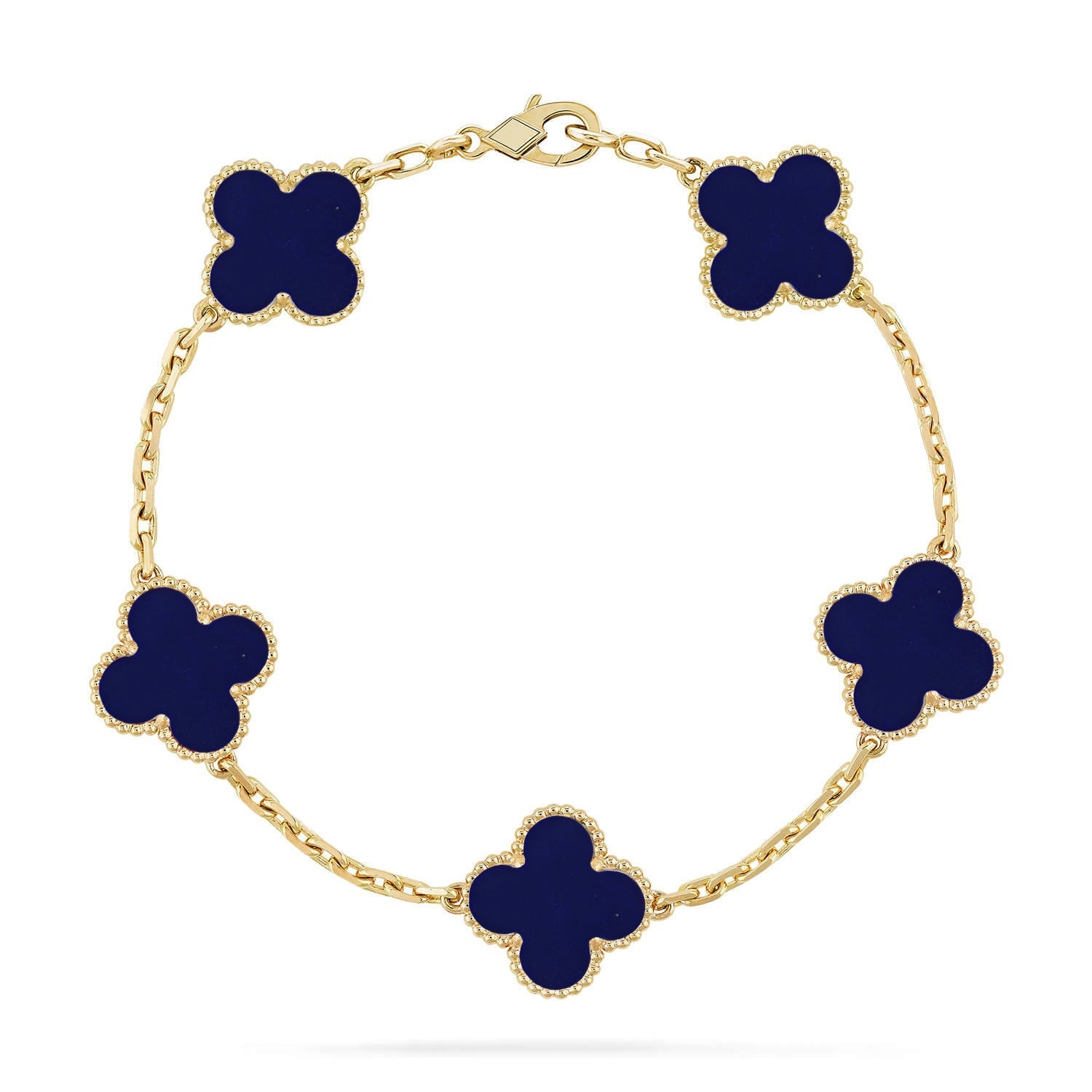 [LUXE JEWELRY]CLOVER 5 MOTIF LAPIS LAZULI BRACELET COLLECTION