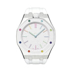 Oak Pop White Steel Silicone Strap