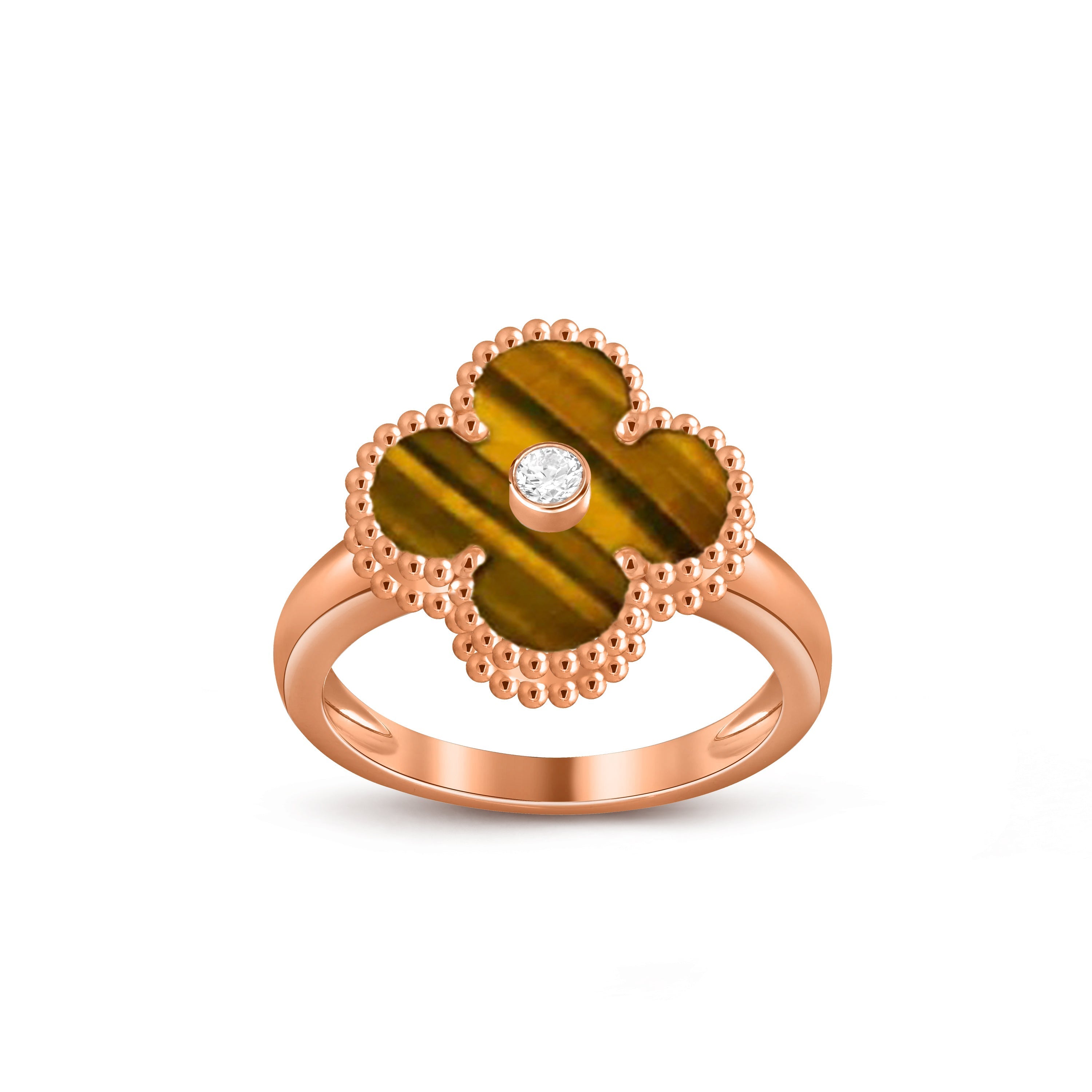 [LUXE JEWELRY]CLOVER DIAMOND RING ROSE GOLD COLLECTION