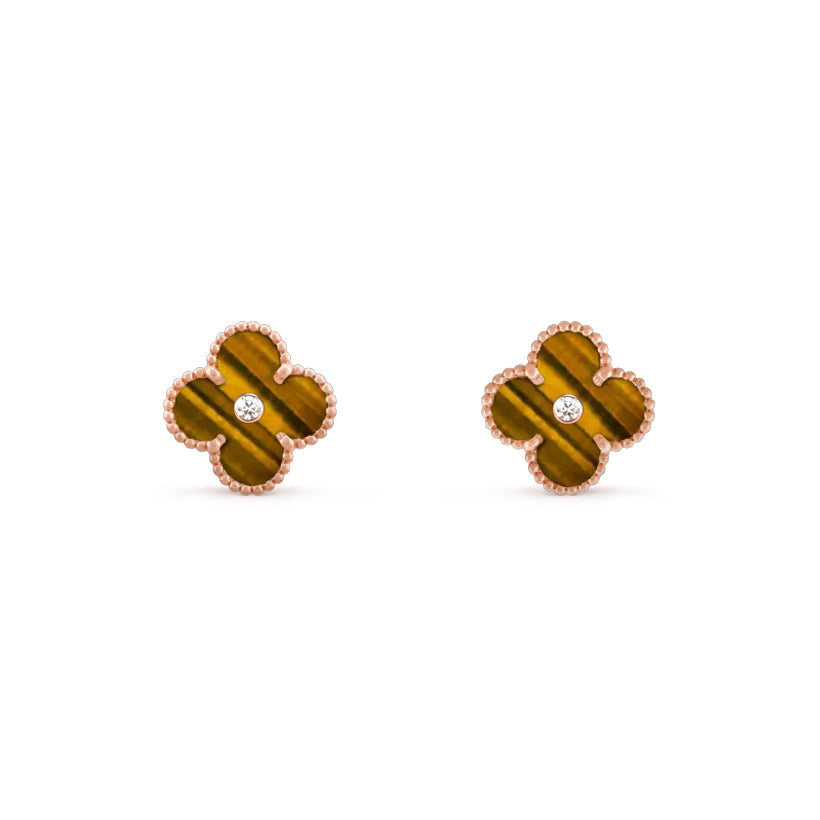 [LUXE JEWELRY]CLOVER  15MM DIAMOND EARRINGS COLLECTION