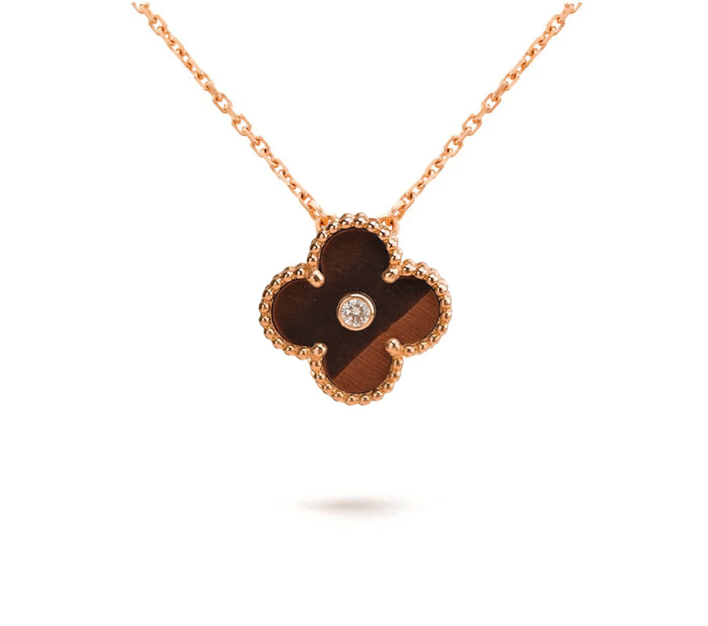 [LUXE JEWELRY]CLOVER 15MM DIAMOND SINGLE FLOWER NECKLACE COLLECTION
