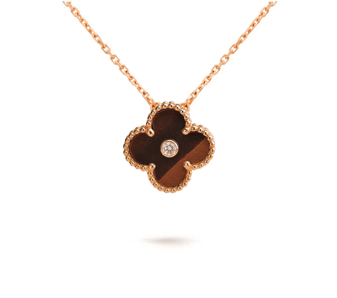 [LUXE JEWELRY]CLOVER 15MM DIAMOND SINGLE FLOWER NECKLACE COLLECTION