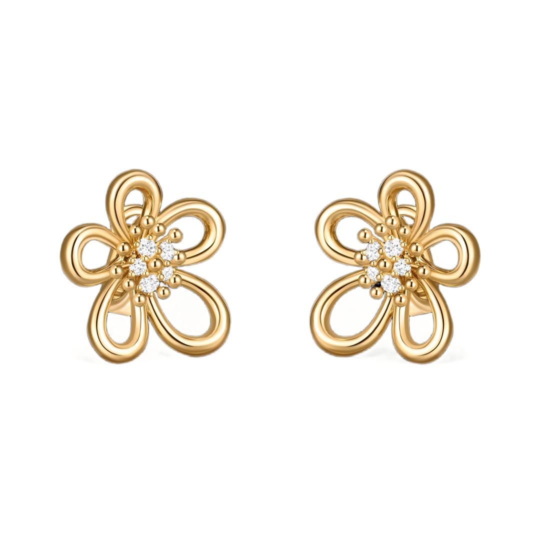 [LUXE JEWELRY] Flowerlace Earring Diamond 5 stones