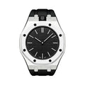 Oak Pop Black Steel Silicone Strap