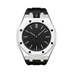Oak Pop Black Steel Silicone Strap