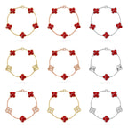 [Luxe]CLOVER 5 MOTIF RED PATTERN BRACELET COLLECTION
