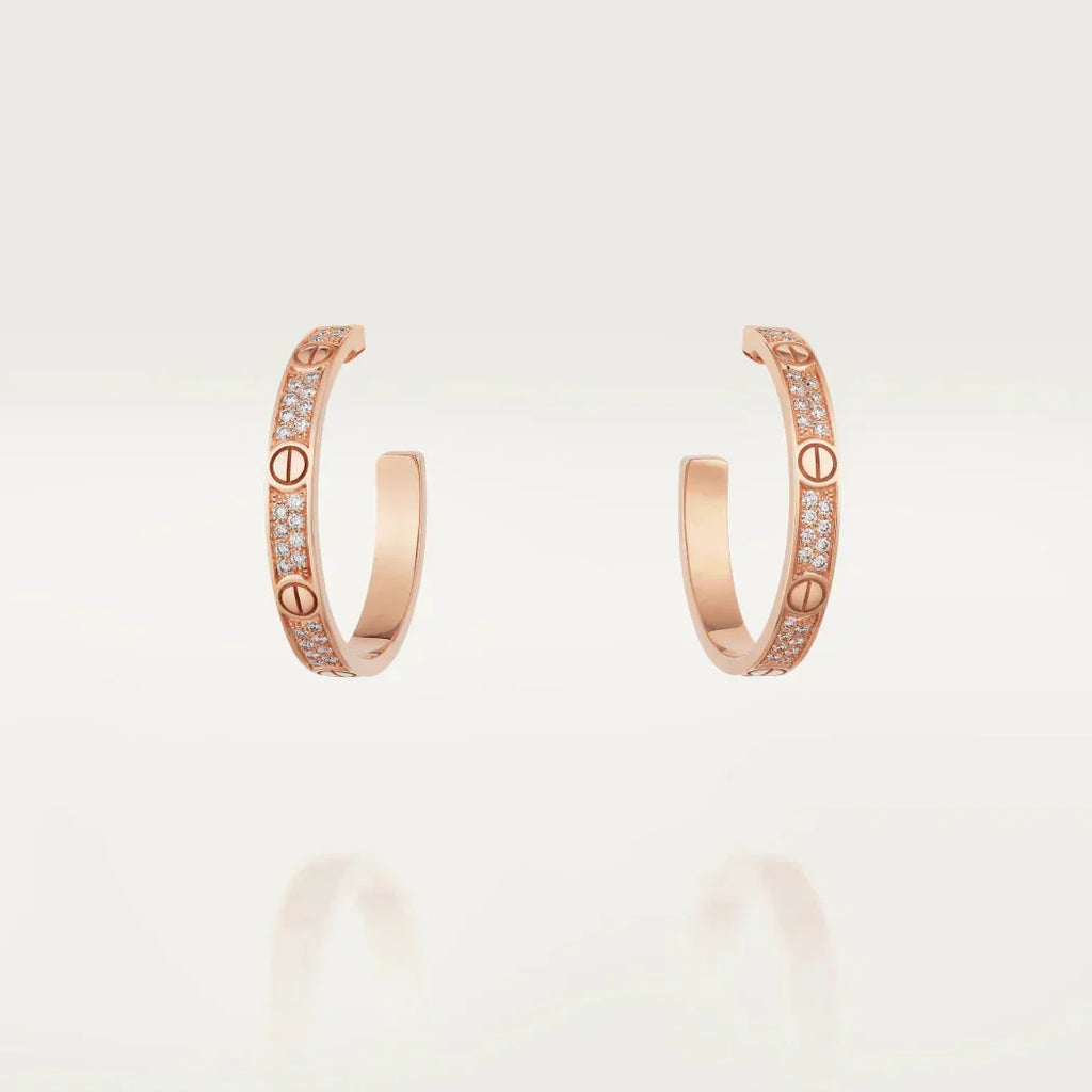 [LUXE JEWELRY] LOVE EARRINGS 3.6MM DIAMOND PAVED