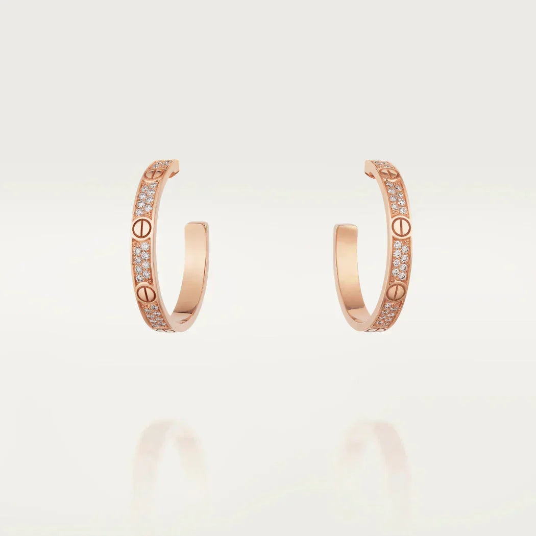 [LUXE JEWELRY] LOVE EARRINGS 3.6MM DIAMOND PAVED
