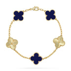 [LUXE JEWELRY]CLOVER 5 MOTIF LAPIS LAZULI BRACELET COLLECTION