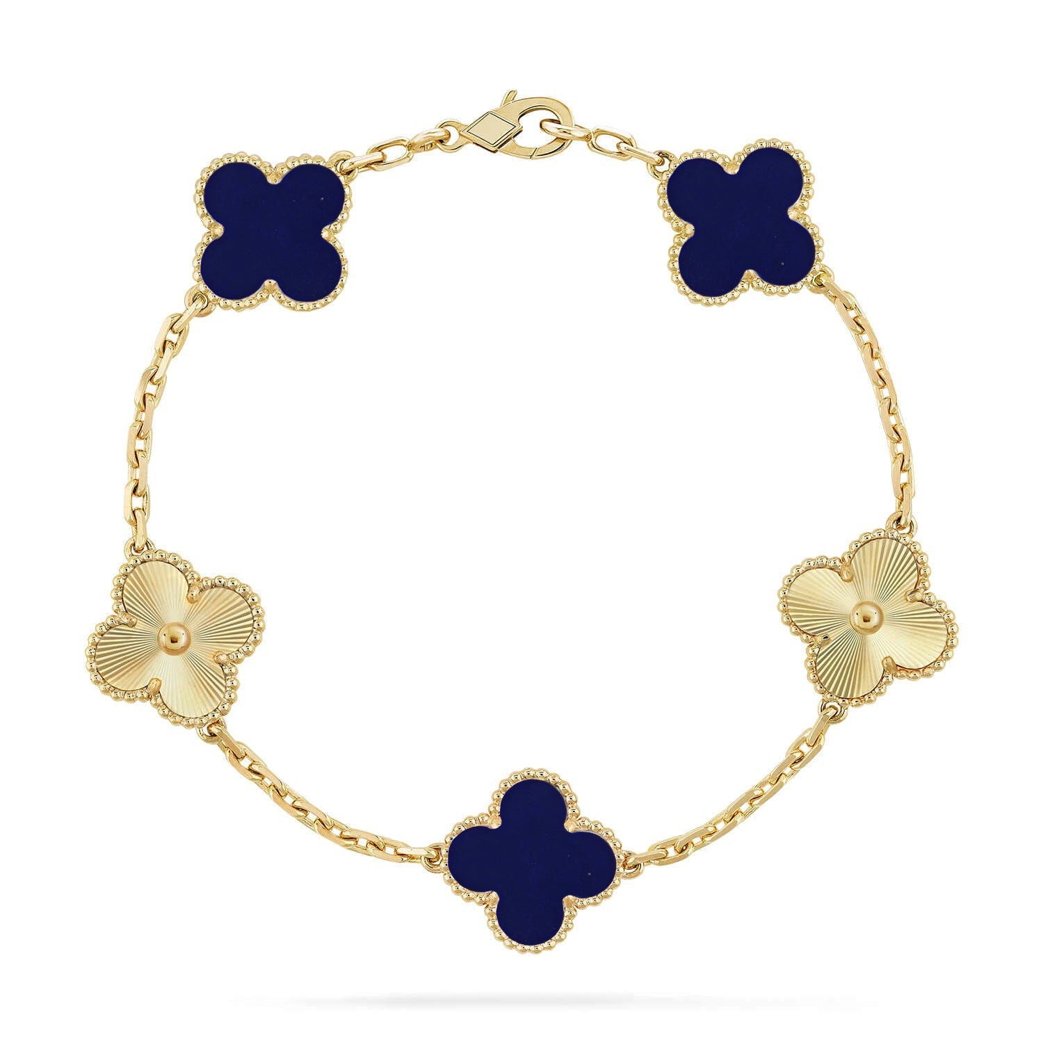 [LUXE JEWELRY]CLOVER 5 MOTIF LAPIS LAZULI BRACELET COLLECTION