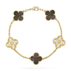 [LUXE JEWELRY] CLOVER 5 MOTIF GRAY MOP BRACELET COLLECTION