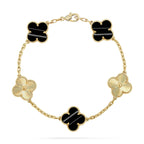 [LUXE JEWELRY] CLOVER 5 MOTIF PULSAR STONE BRACELET COLLECTION