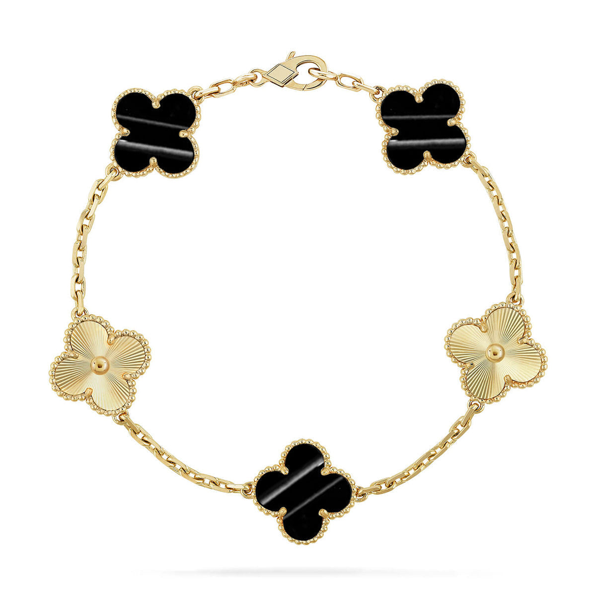[LUXE JEWELRY] CLOVER 5 MOTIF PULSAR STONE BRACELET COLLECTION