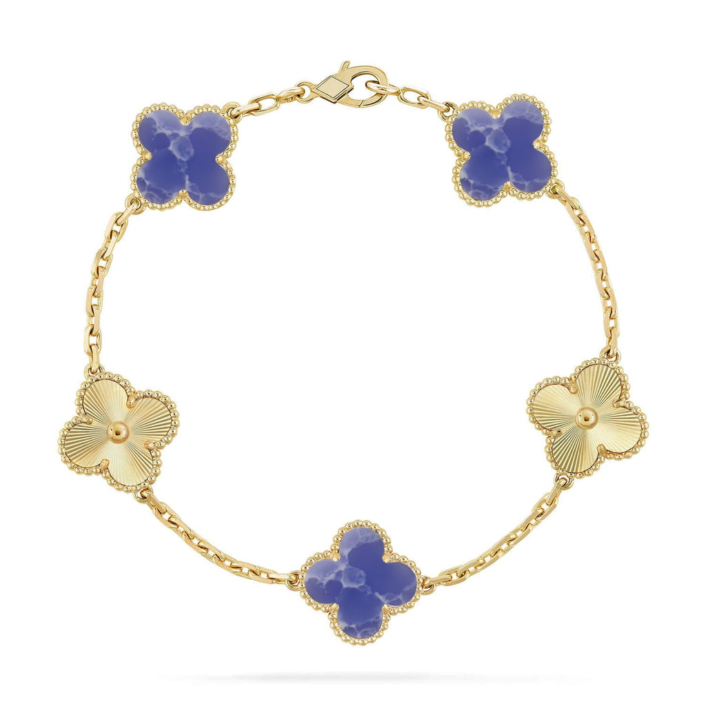 [LUXE JEWELRY]CLOVER 5 MOTIF BLUE VEINS BRACELET COLLECTION