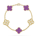 [LUXE JEWELRY] CLOVER 5 MOTIF VIOLET BRACELET COLLECTION