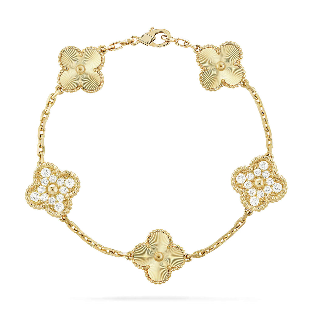 [LUXE JEWELRY] CLOVER 5 MOTIF LASER BRACELET COLLECTION