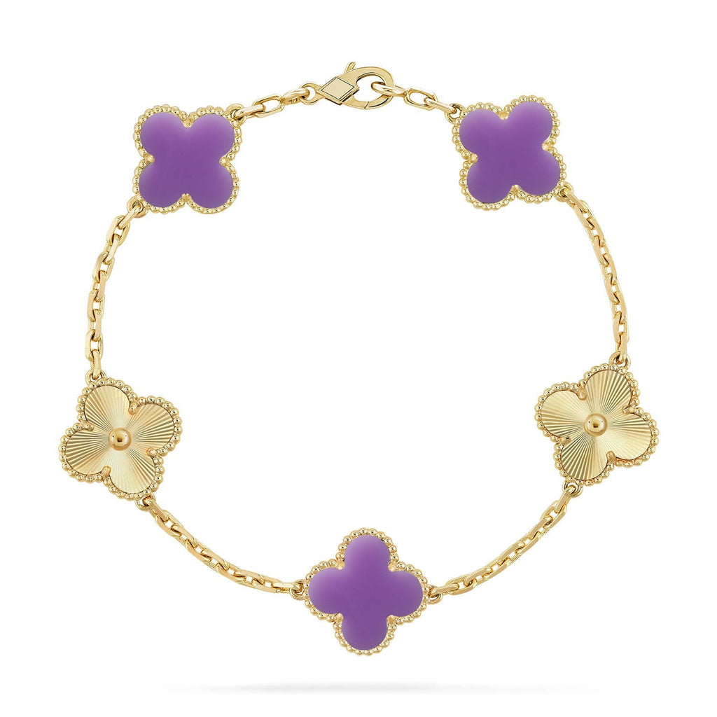 [LUXE JEWELRY]CLOVER 5 MOTIF LIGHT PURPLE BRACELET COLLECTION