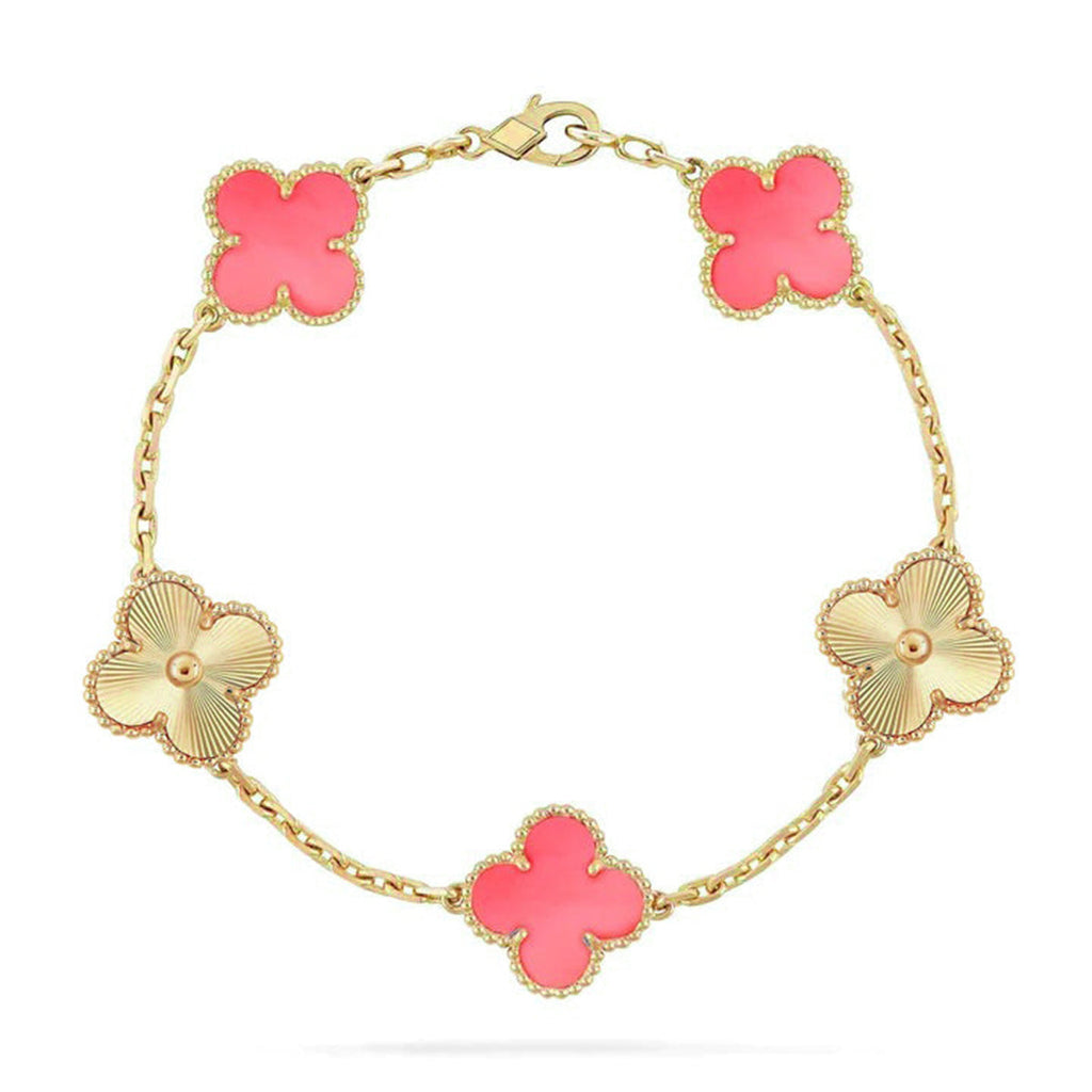 [LUXE JEWELRY] CLOVER 5 MOTIFS  PINK MOP BRACELET COLLECTION