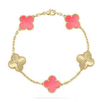 [LUXE JEWELRY] CLOVER 5 MOTIFS  PINK MOP BRACELET COLLECTION