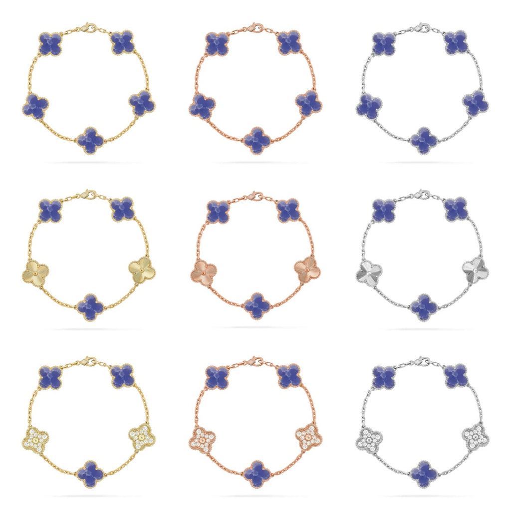 [LUXE JEWELRY]CLOVER 5 MOTIF BLUE VEINS BRACELET COLLECTION