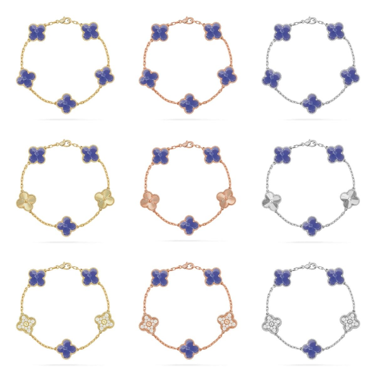 [LUXE JEWELRY]CLOVER 5 MOTIF BLUE VEINS BRACELET COLLECTION