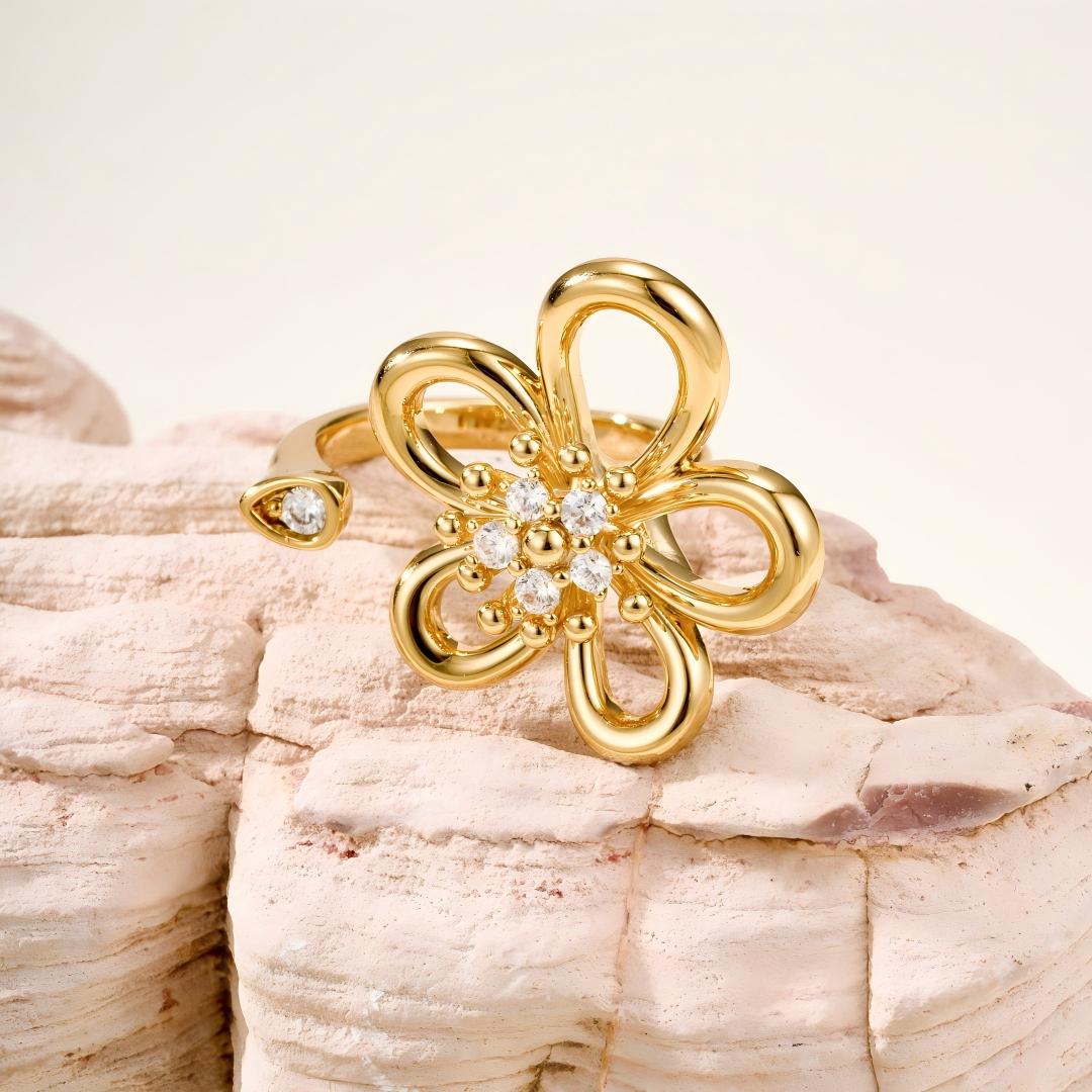 [LUXE JEWELRY] Flowerlace Between the Finger ring