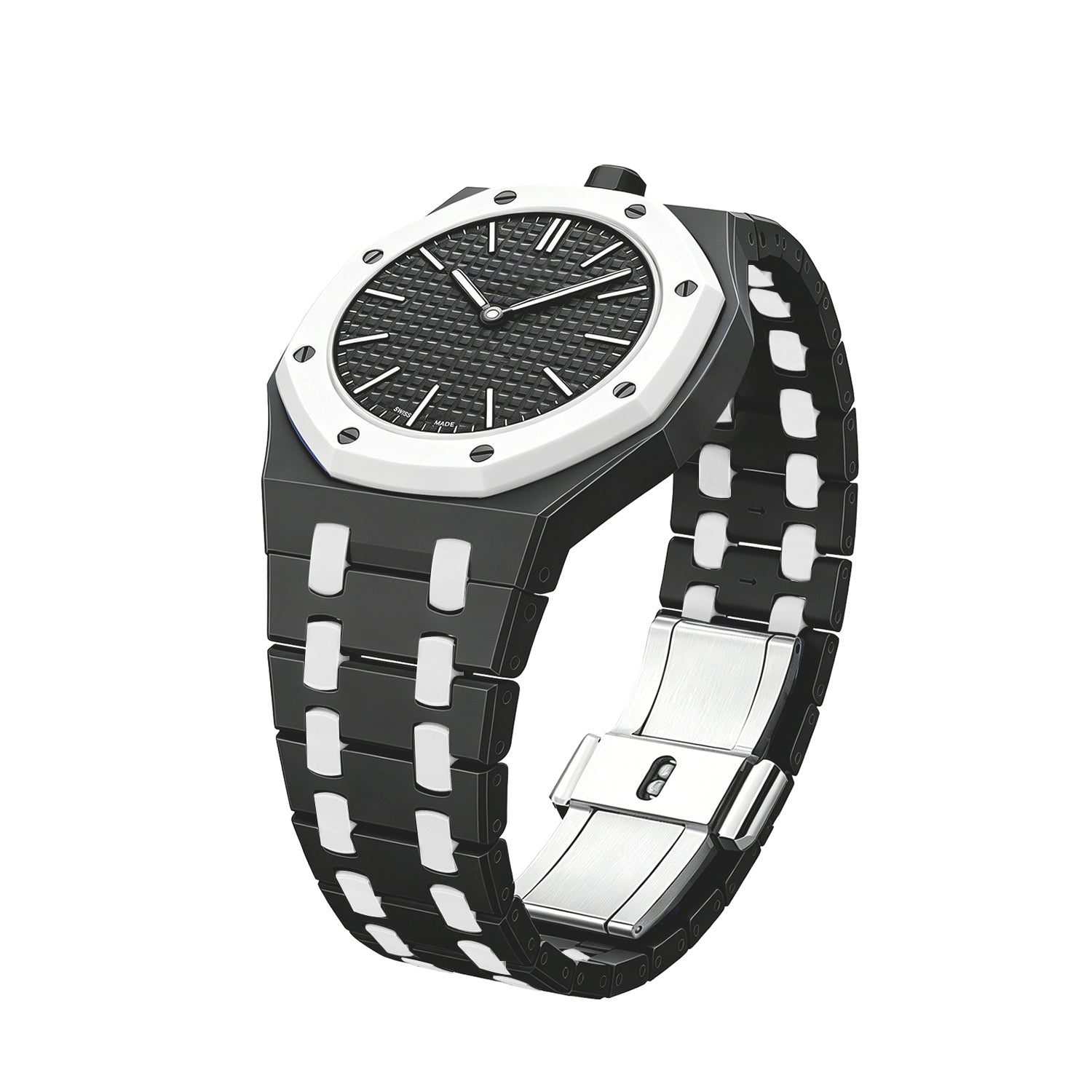 Oak Pop Exclusive Black And White Bioceramic Strap