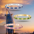 [LUXE JEWELRY]2026 PAVE GEMSTONE LOVE BRACELET 6.1MM 10 DIAMONDS
