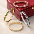 [LUXE JEWELRY]2026 PAVE GEMSTONE LOVE BRACELET 6.1MM 10 DIAMONDS