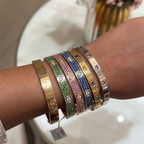 [LUXE JEWELRY]2026 PAVE GEMSTONE LOVE BRACELET 6.1MM 10 DIAMONDS