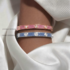 [LUXE JEWELRY]2026 PAVE GEMSTONE LOVE BRACELET 6.1MM 10 DIAMONDS