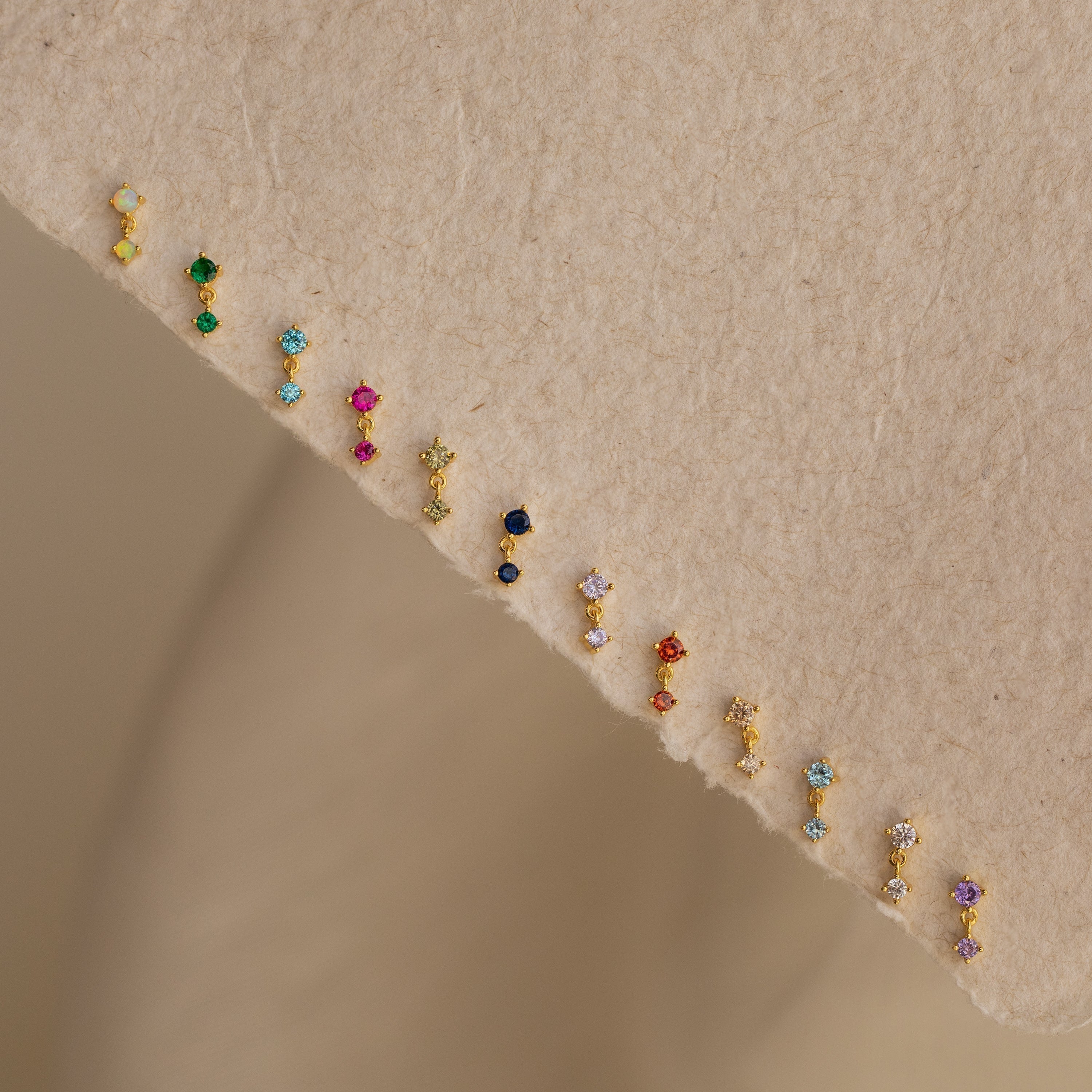 Birthstone Drop Studs